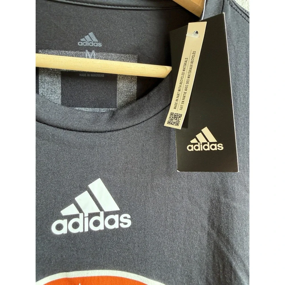 adidas Miami Hurricanes Black Long Sleeve Shirt Size M Orange Green White